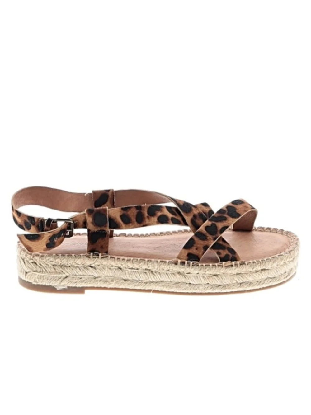 New Madewell Malia Espadrille Platform Sandal - Calf Leapord Women's 9.5